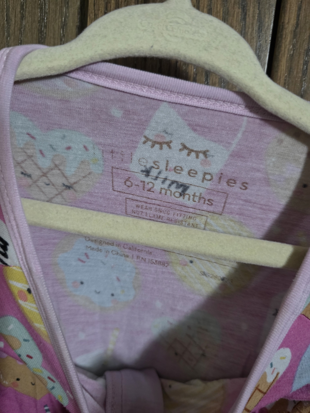 Little Sleepies Pink Heart & Cookie Zip Toddler One-Piece Pajamas - Picture 2 of 3